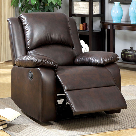 Oxford Rustic Dark Brown Recliner - ATL FURNITURE