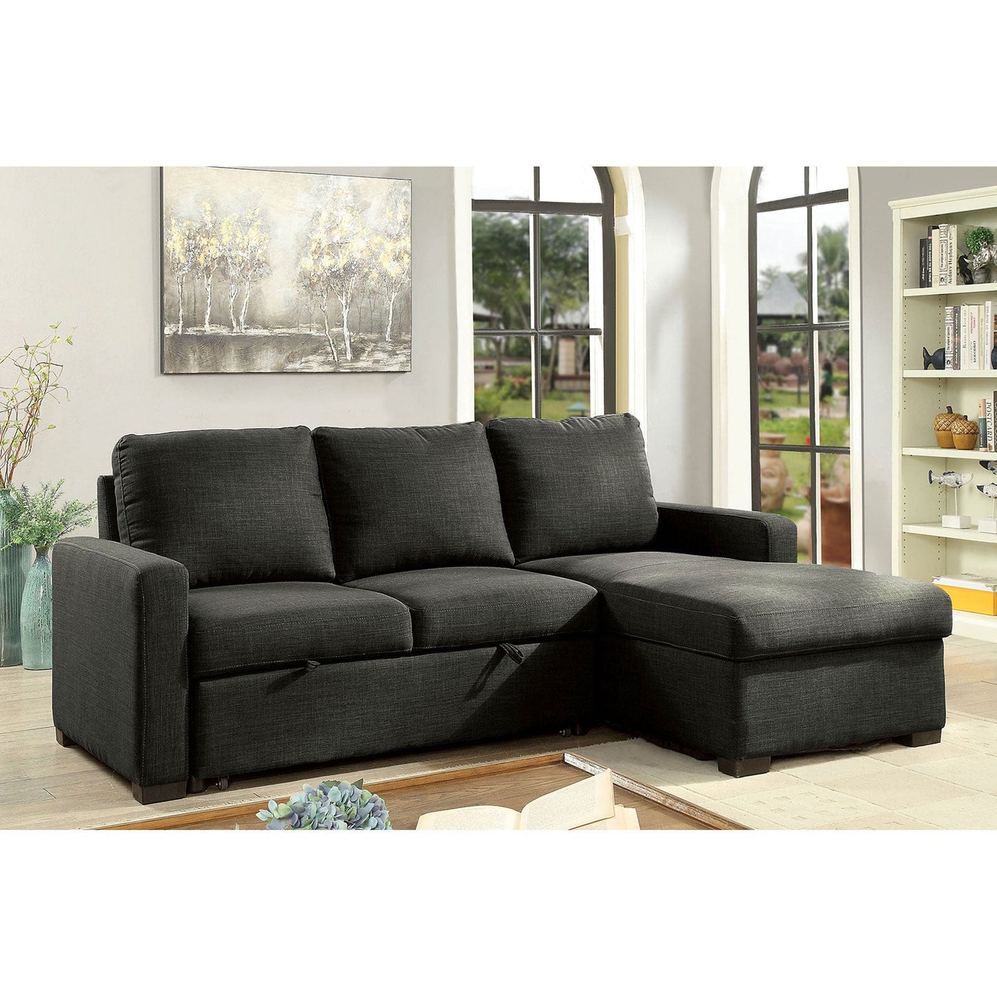Arabella Dark Gray Sectional - ATL FURNITURE