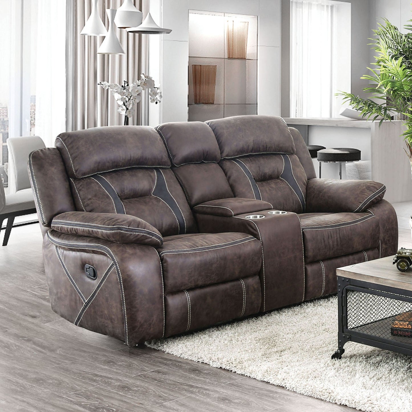 Flint Brown Love Seat - ATL FURNITURE