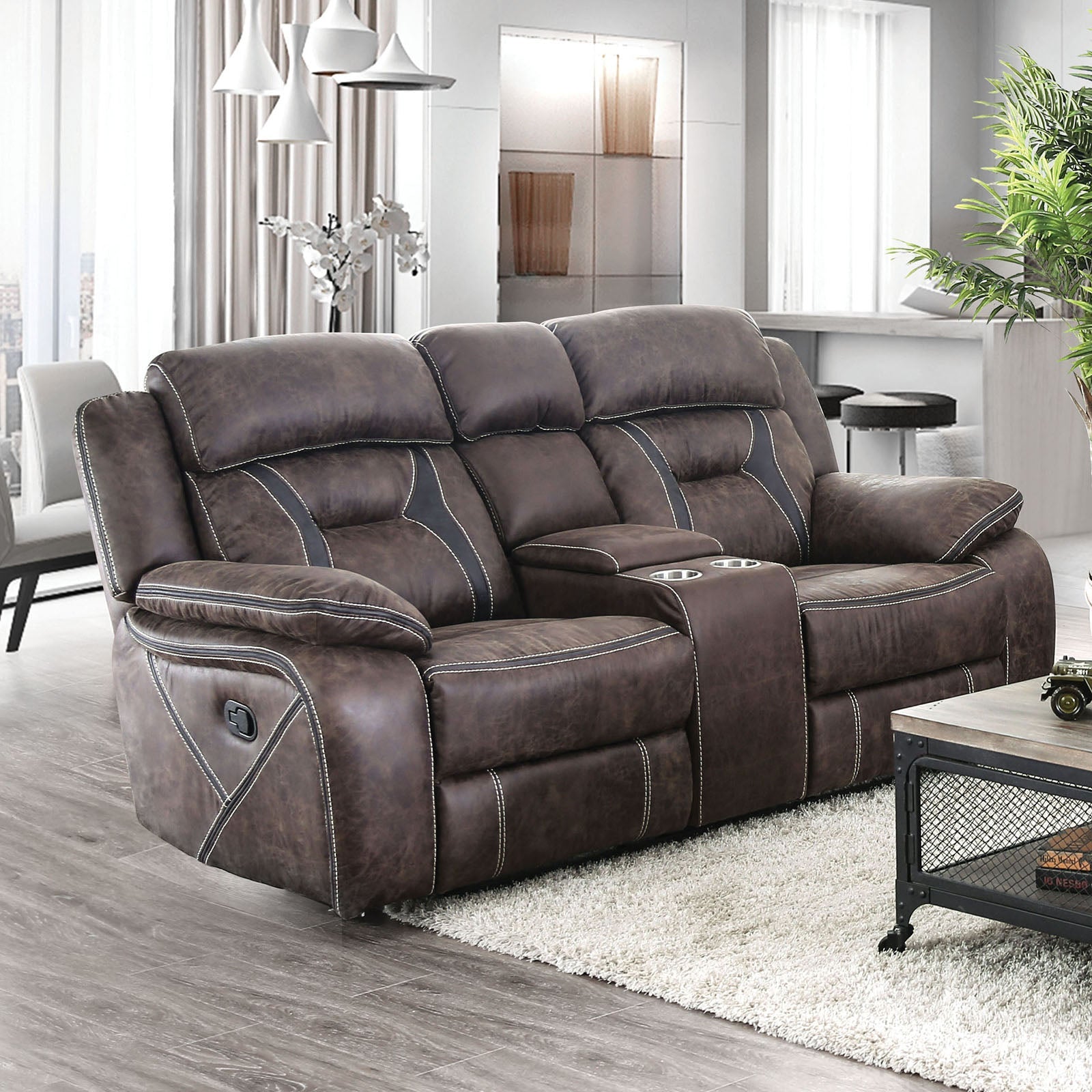 Flint Brown Love Seat - ATL FURNITURE
