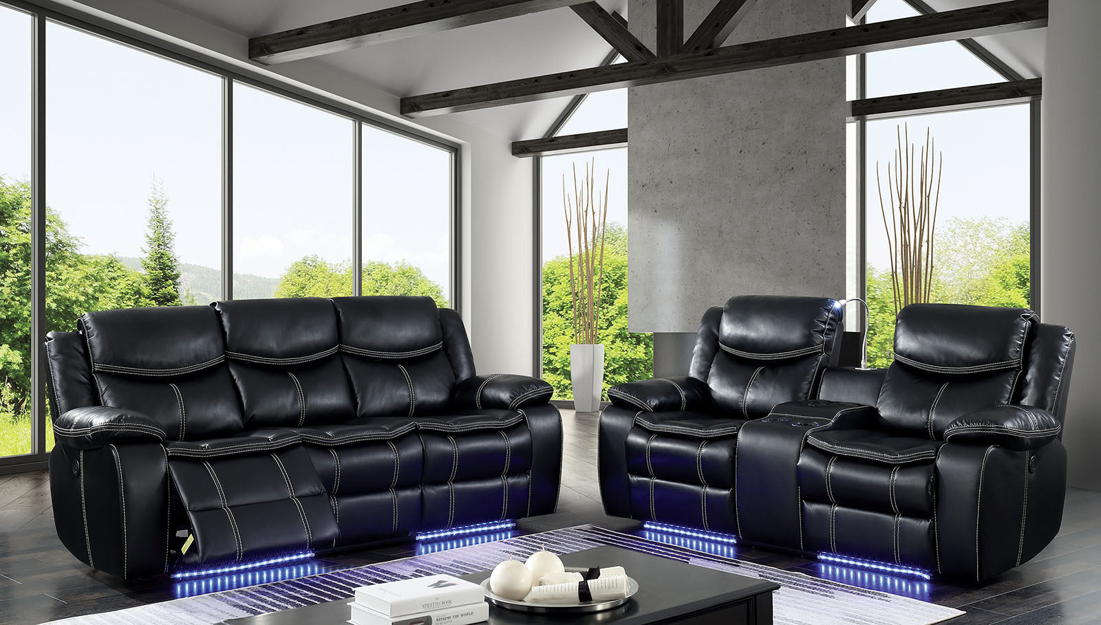 Sirius Black Sofa + Love Seat - ATL FURNITURE