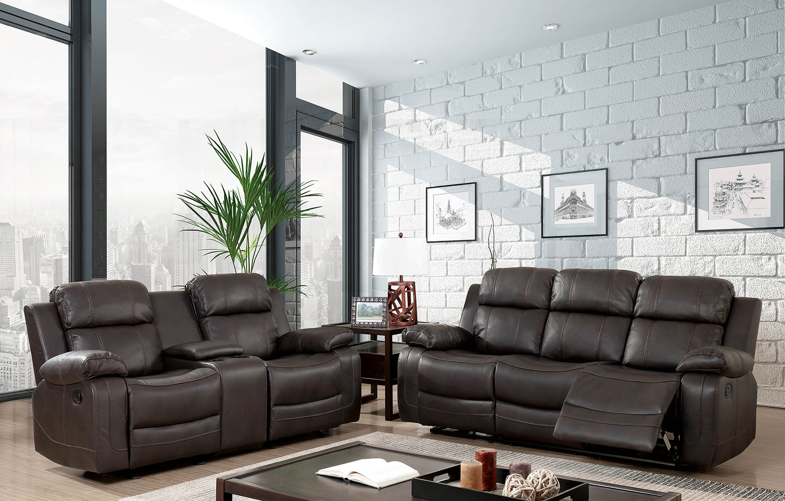 Pondera Brown Sofa + Love Seat - ATL FURNITURE