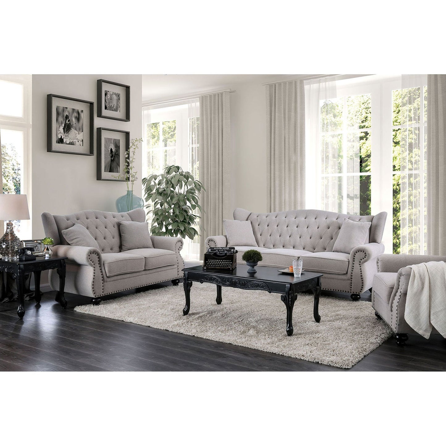 Ewloe Gray Sofa + Love Seat - ATL FURNITURE