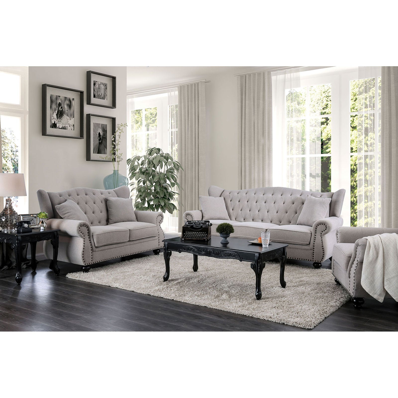 Ewloe Gray Sofa + Love Seat - ATL FURNITURE