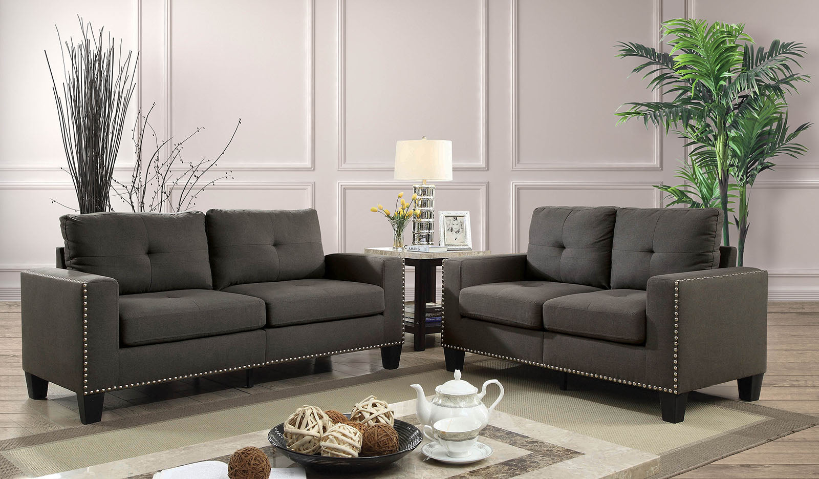 Attwell Gray Sofa + Love Seat - ATL FURNITURE