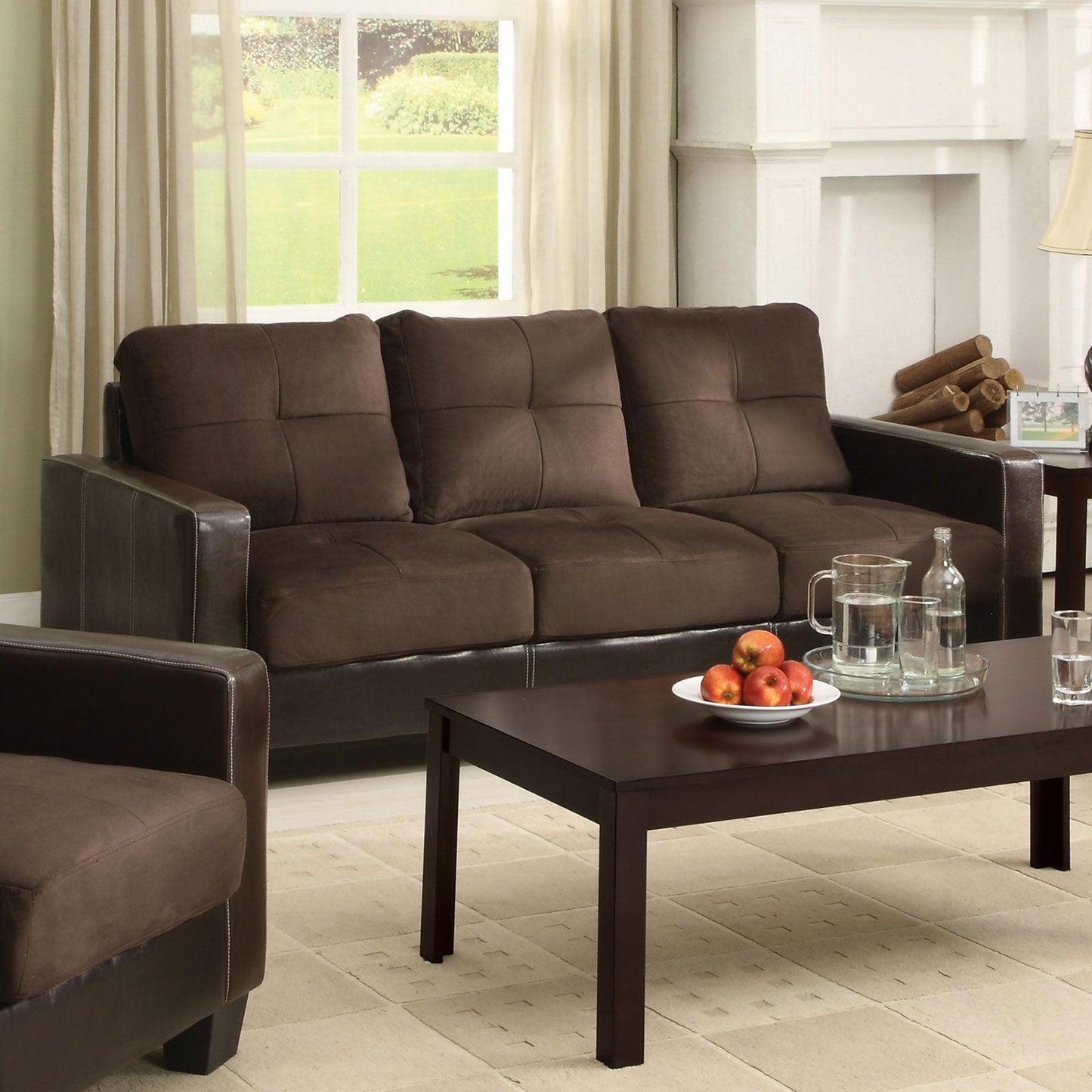 Laverne Chocolate/Espresso Sofa, Chocolate - ATL FURNITURE