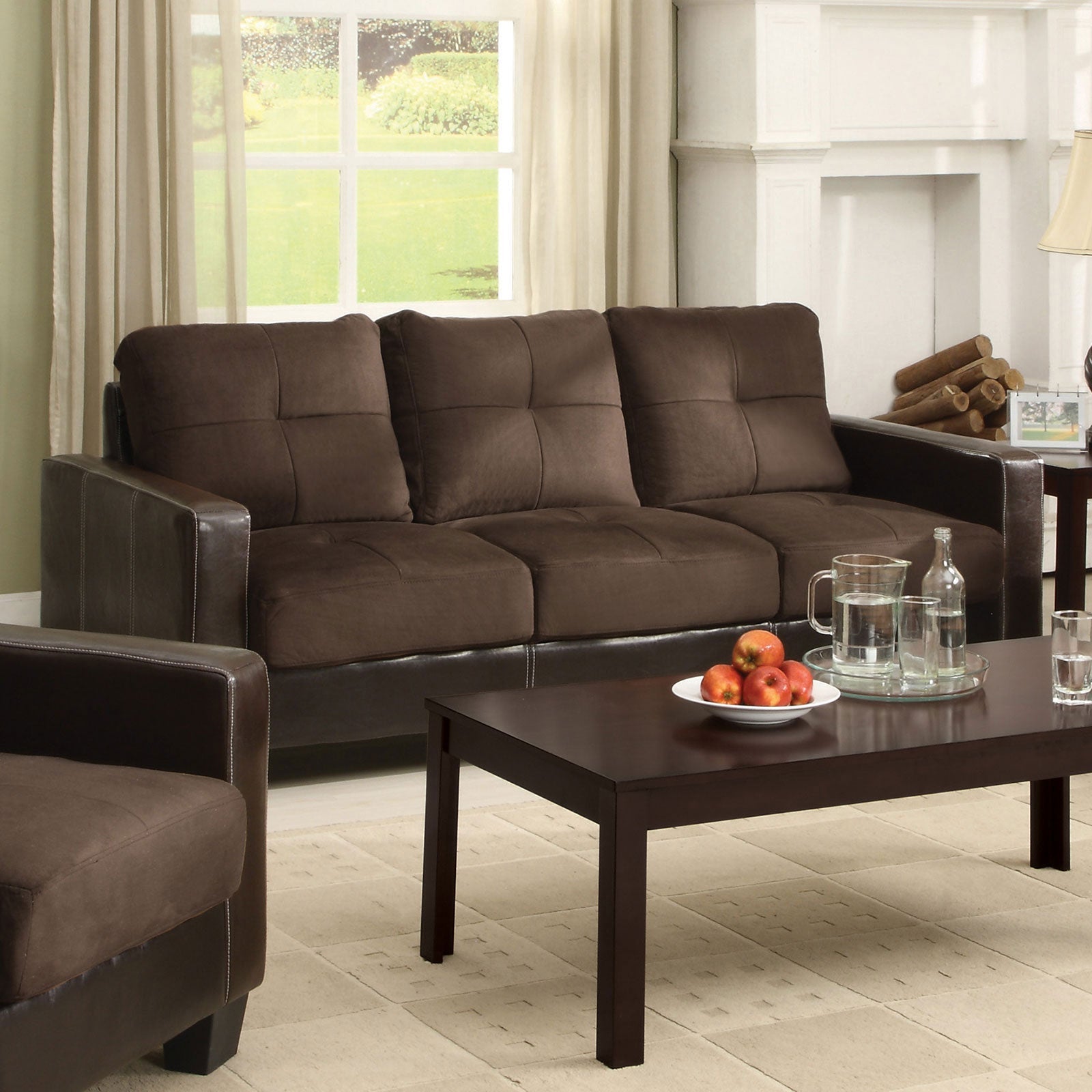Laverne Chocolate/Espresso Sofa, Chocolate - ATL FURNITURE