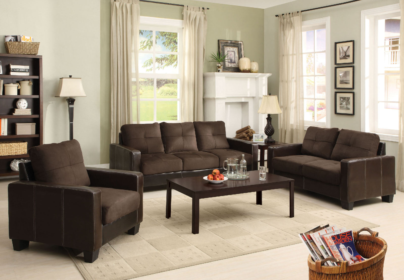 Laverne Chocolate/Espresso Sofa + Love Seat - ATL FURNITURE