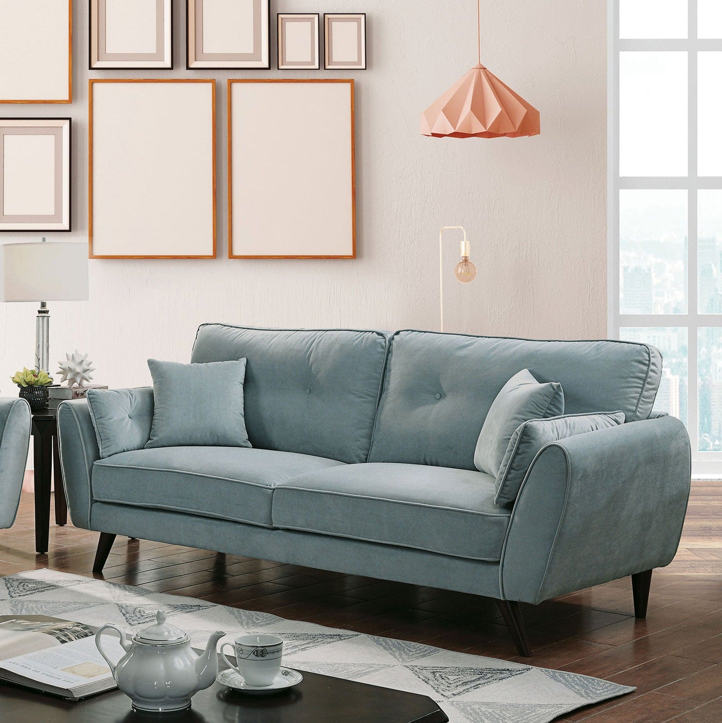 Phillipa Light Teal Sofa - ATL FURNITURE