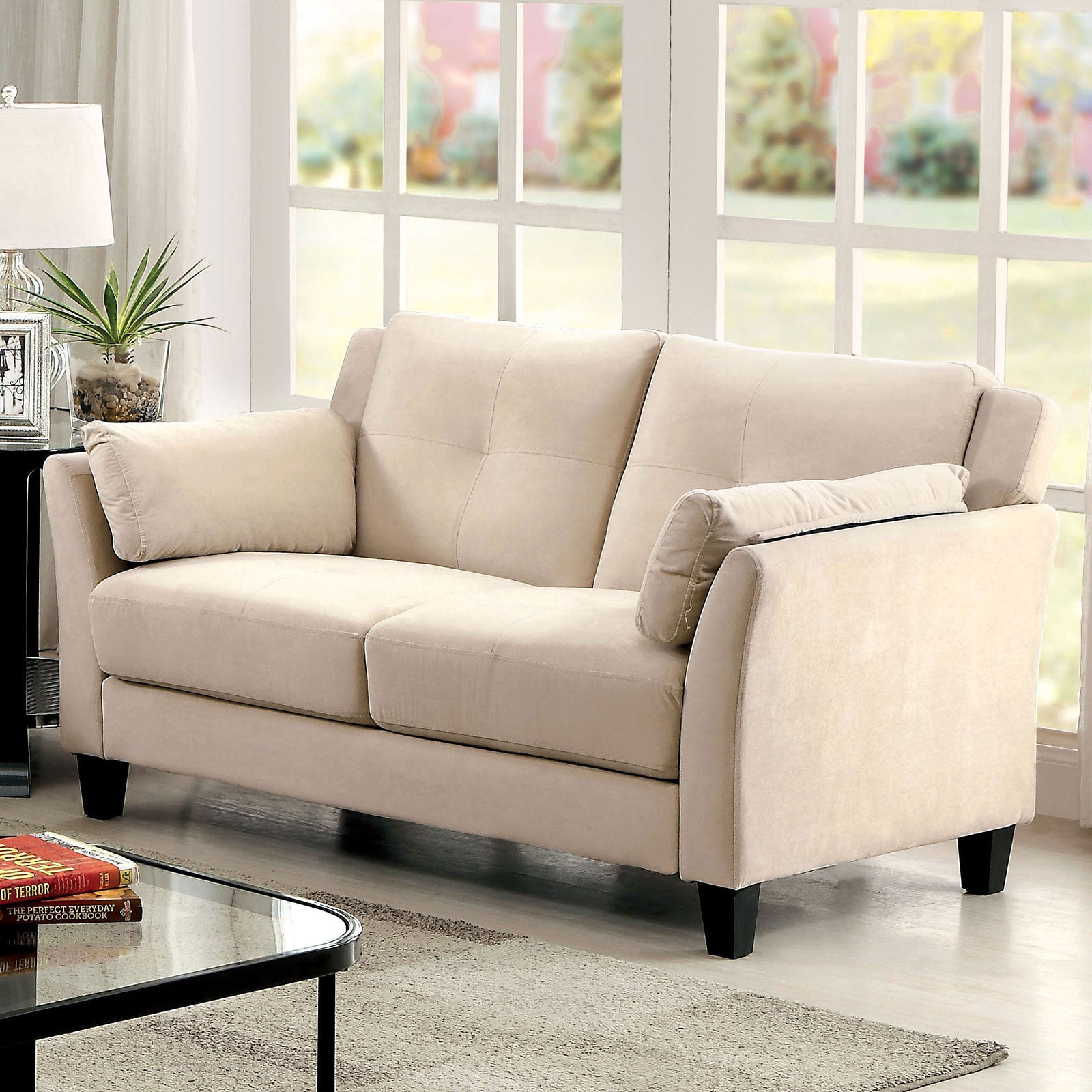 YSABEL Beige Love Seat, Beige (K/D) - ATL FURNITURE