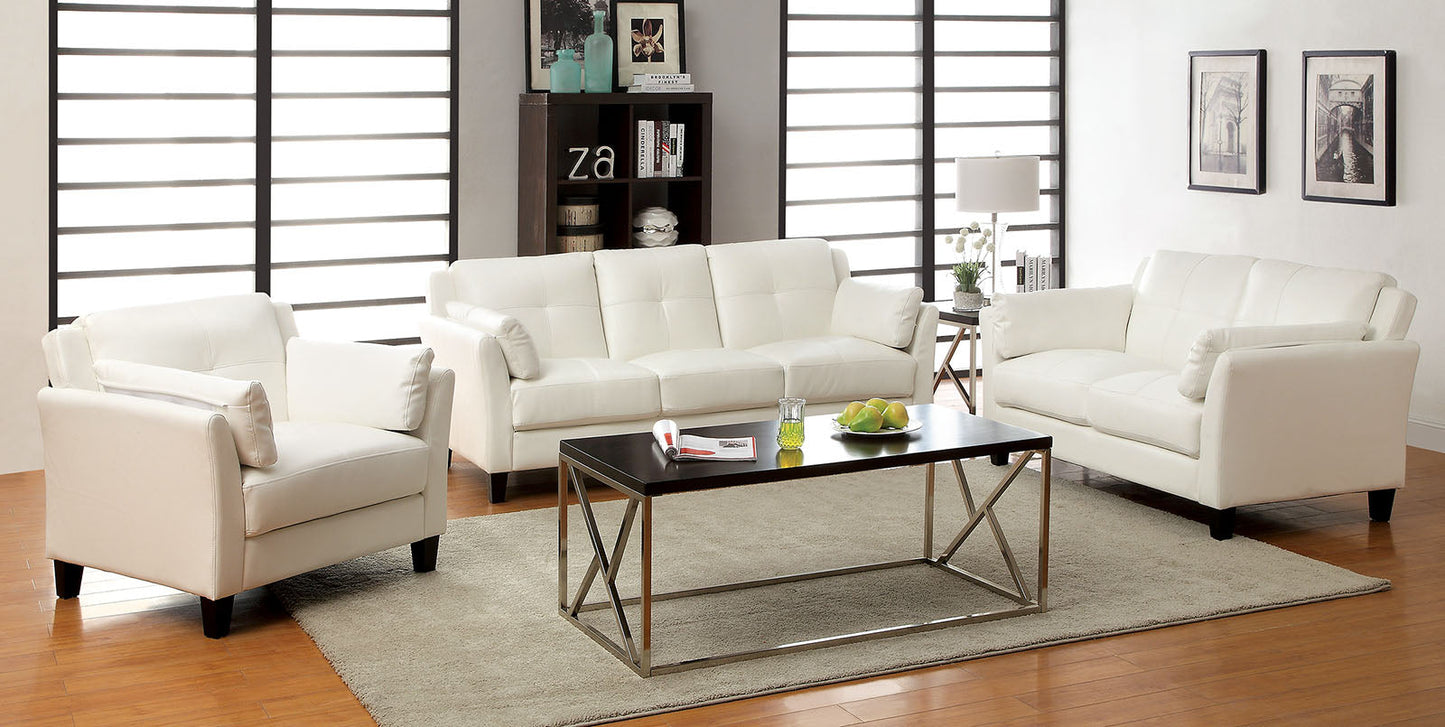 Pierre White Sofa + Love Seat, White - ATL FURNITURE