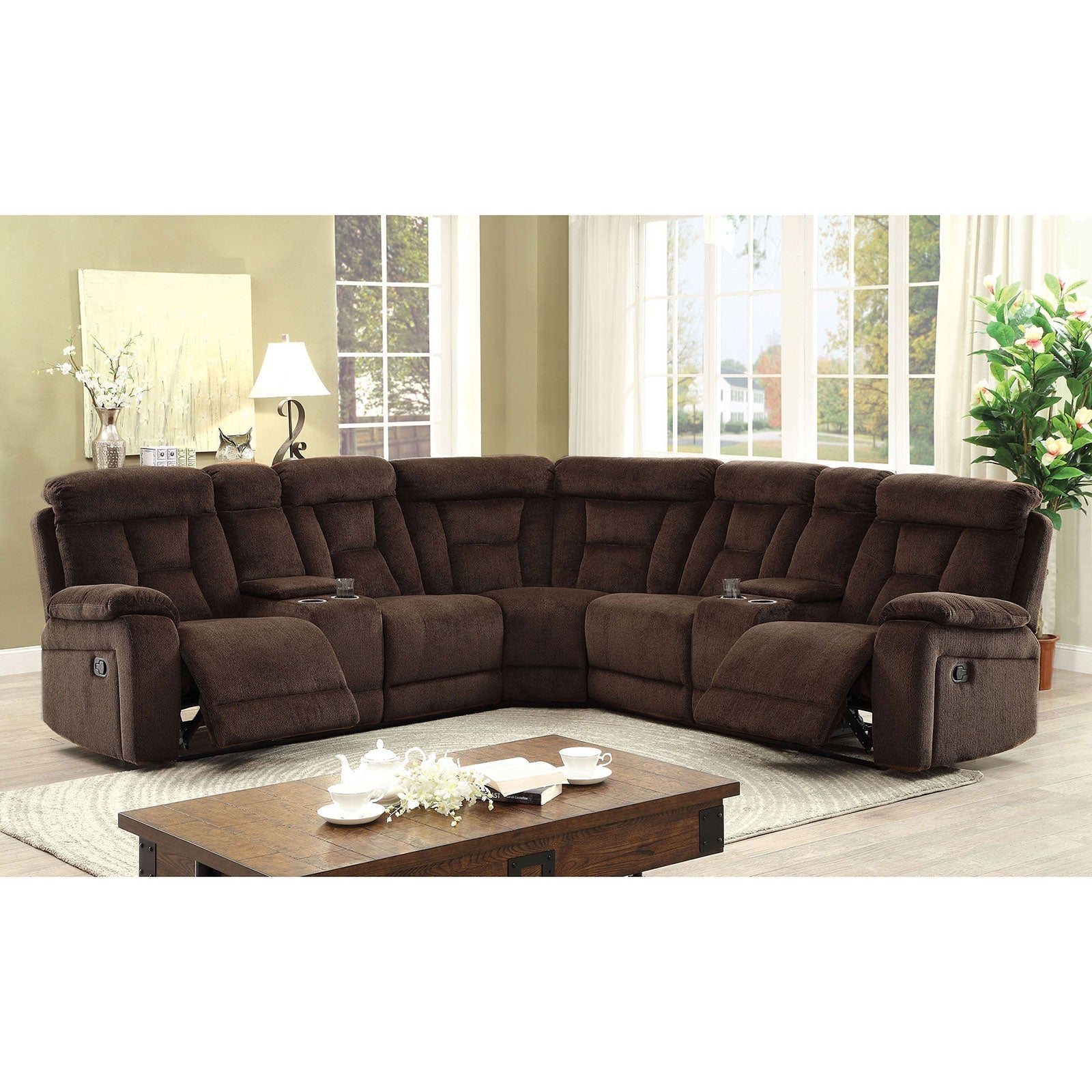 Maybell Brown SECTIONAL, BROWN - ATL FURNITURE