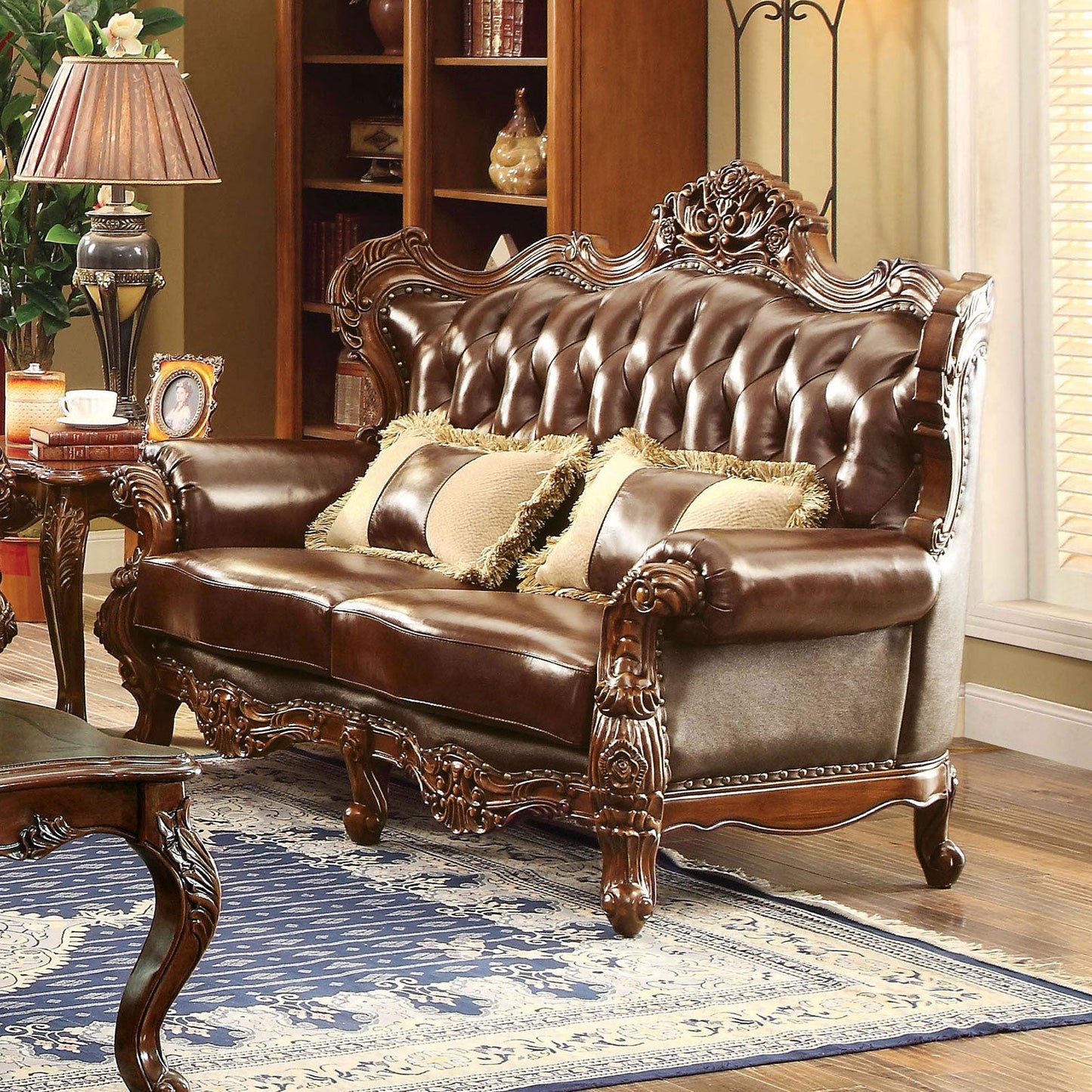 Jericho Brown/Dark Oak Love Seat - ATL FURNITURE