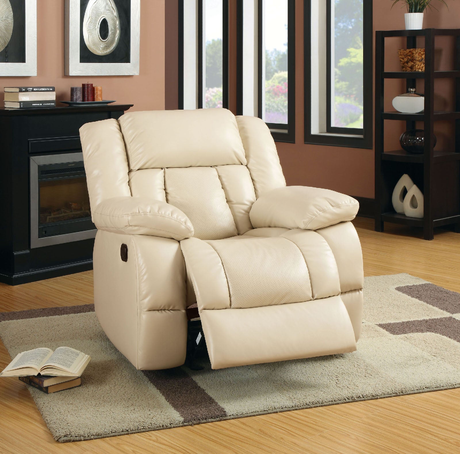 Barbado Ivory Glider Recliner - ATL FURNITURE