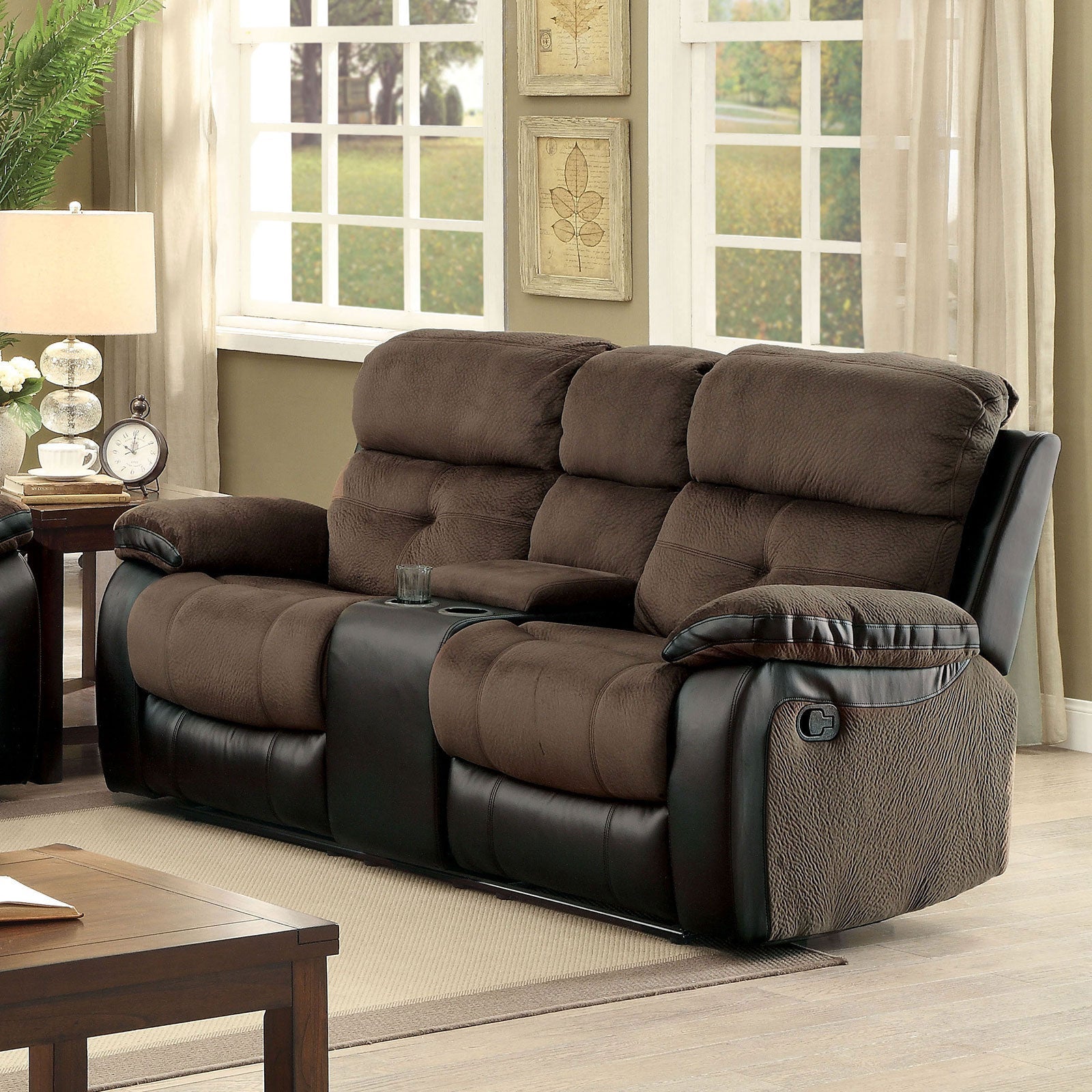 Hadley I Brown/Black Love Seat - ATL FURNITURE