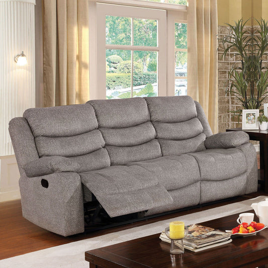 Castleford Light Gray Sofa w/ 2 Recliners - ATL FURNITURE