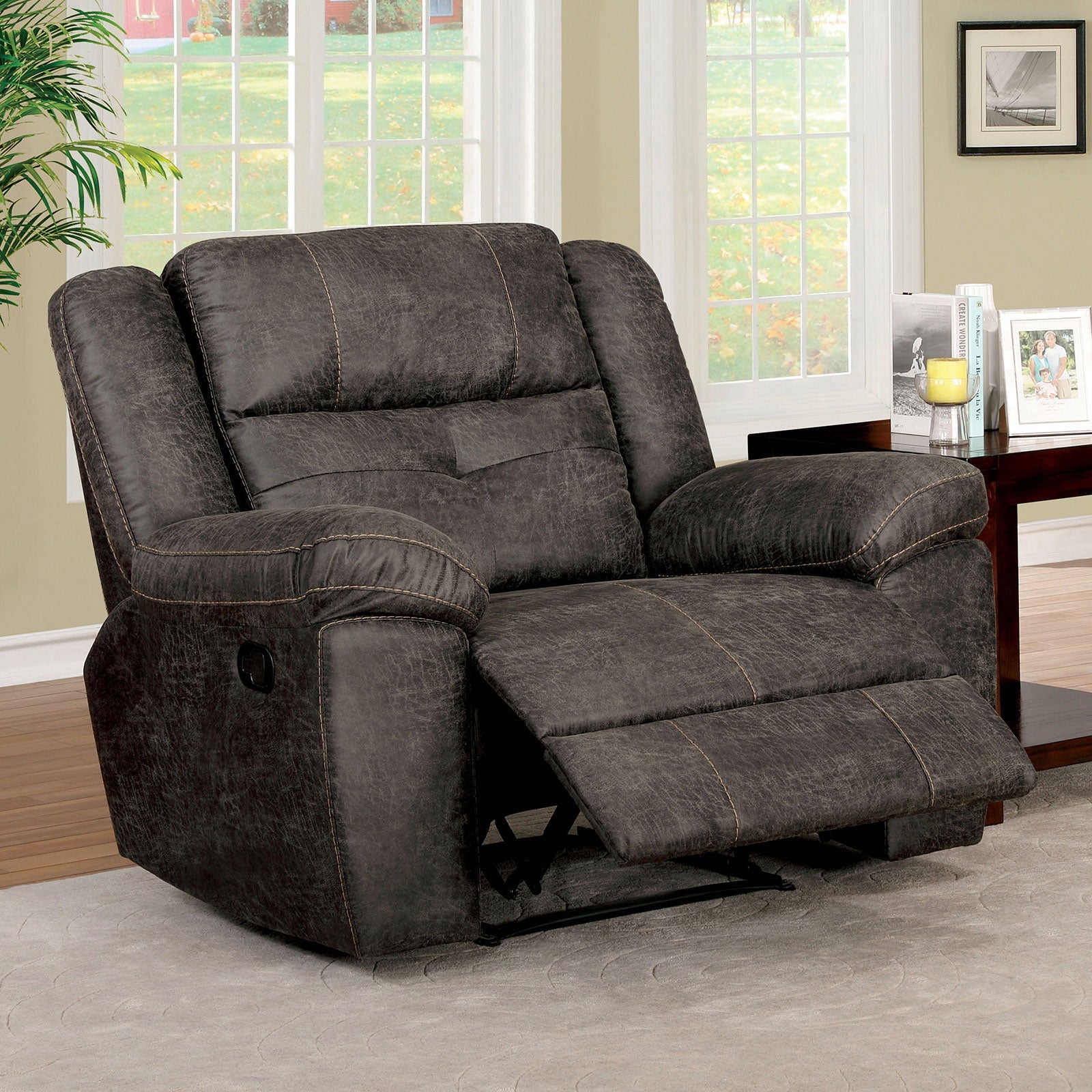 Chichester Dark Brown Recliner - ATL FURNITURE