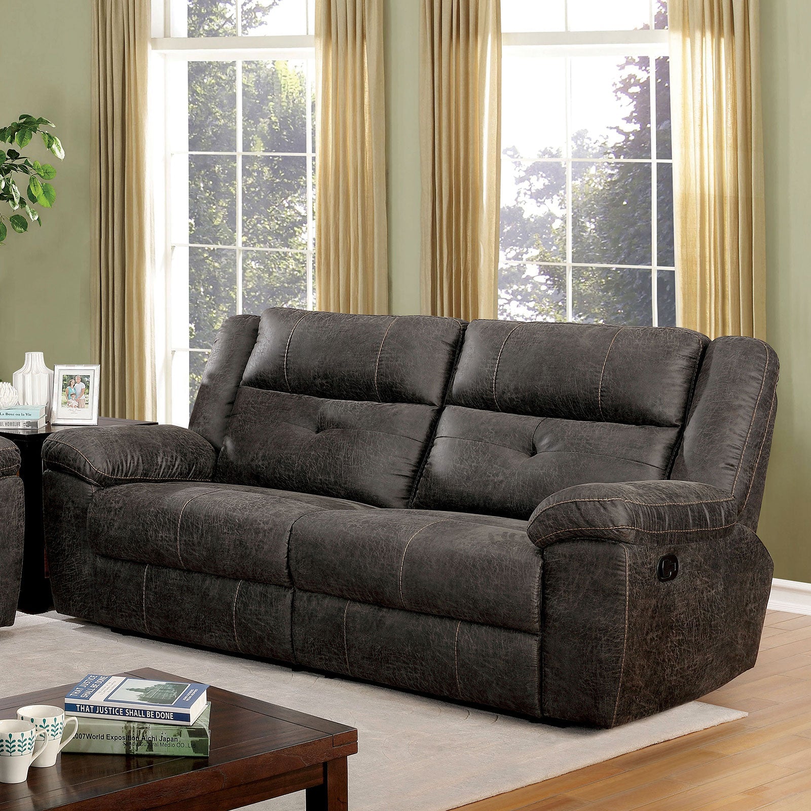 Chichester Dark Brown Console Love Seat - ATL FURNITURE