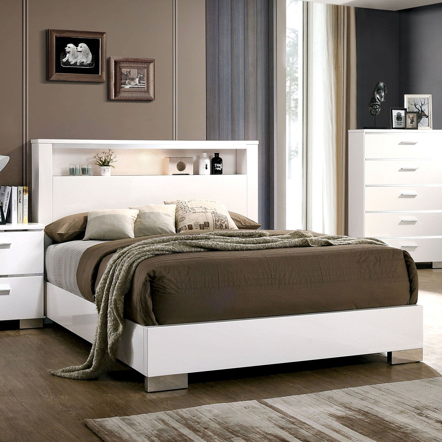 Malte White Queen Bed - ATL FURNITURE