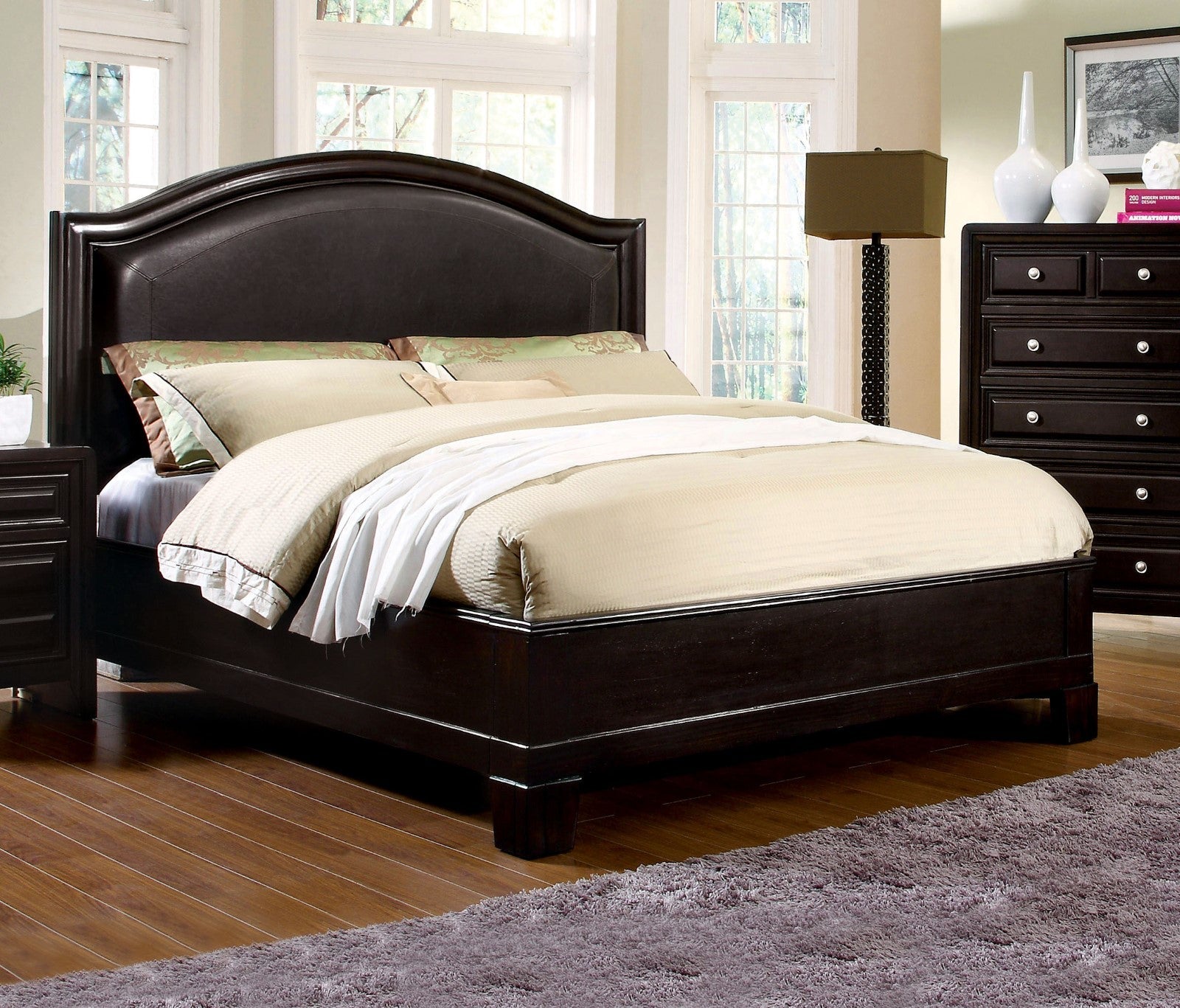 Winsor Espresso E.King Bed - ATL FURNITURE