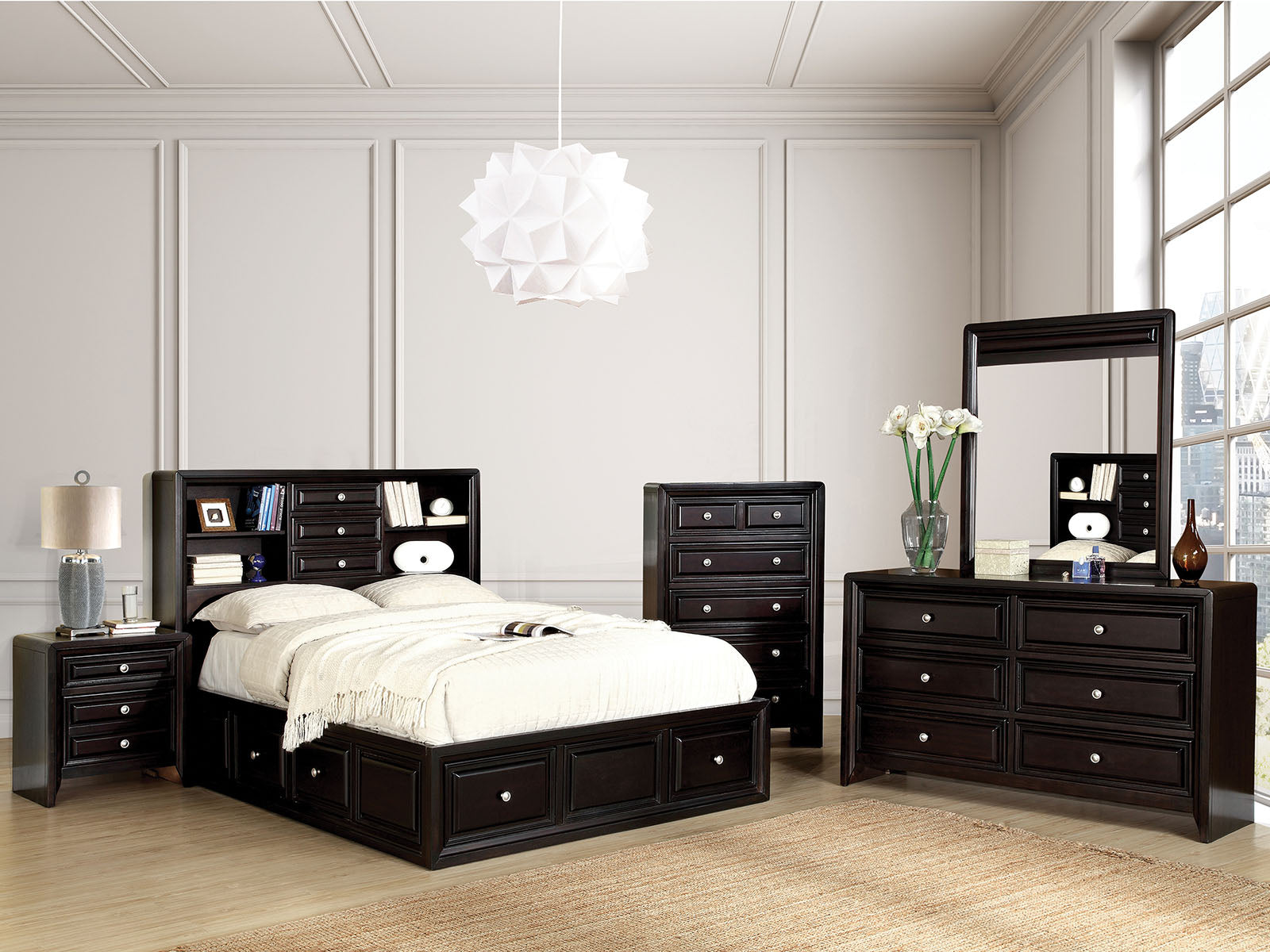 Yorkville Espresso 5 Pc. Queen Bedroom Set w/ Chest - ATL FURNITURE