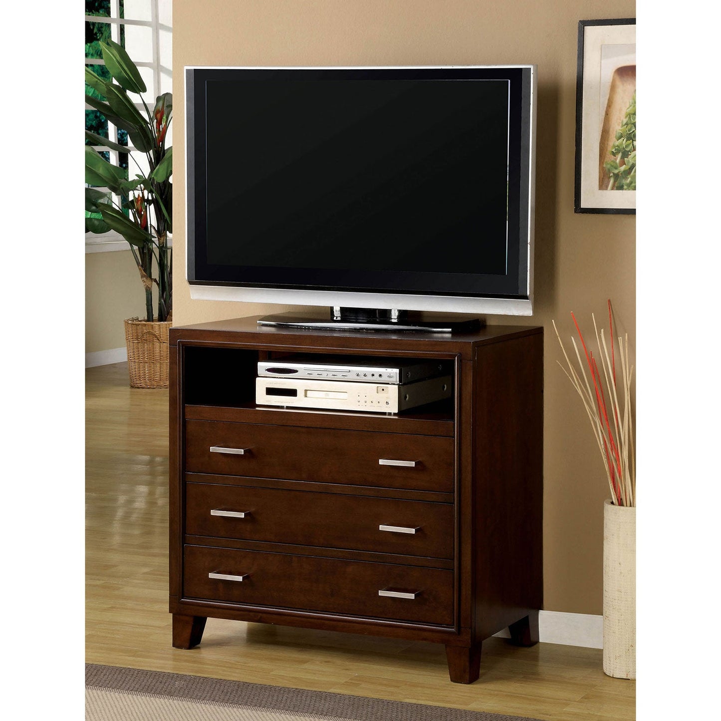 Gerico II Brown Cherry Media Chest - ATL FURNITURE