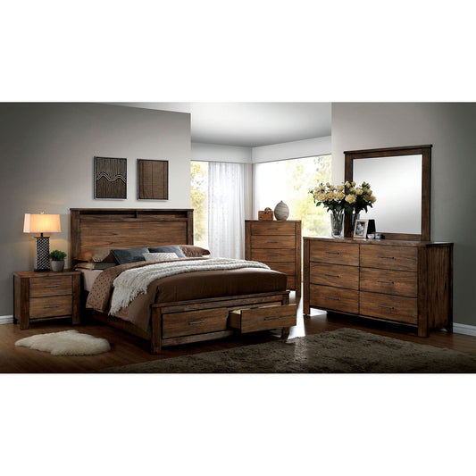 ELKTON Oak 5 Pc. Queen Bedroom Set w/ Chest - ATL FURNITURE