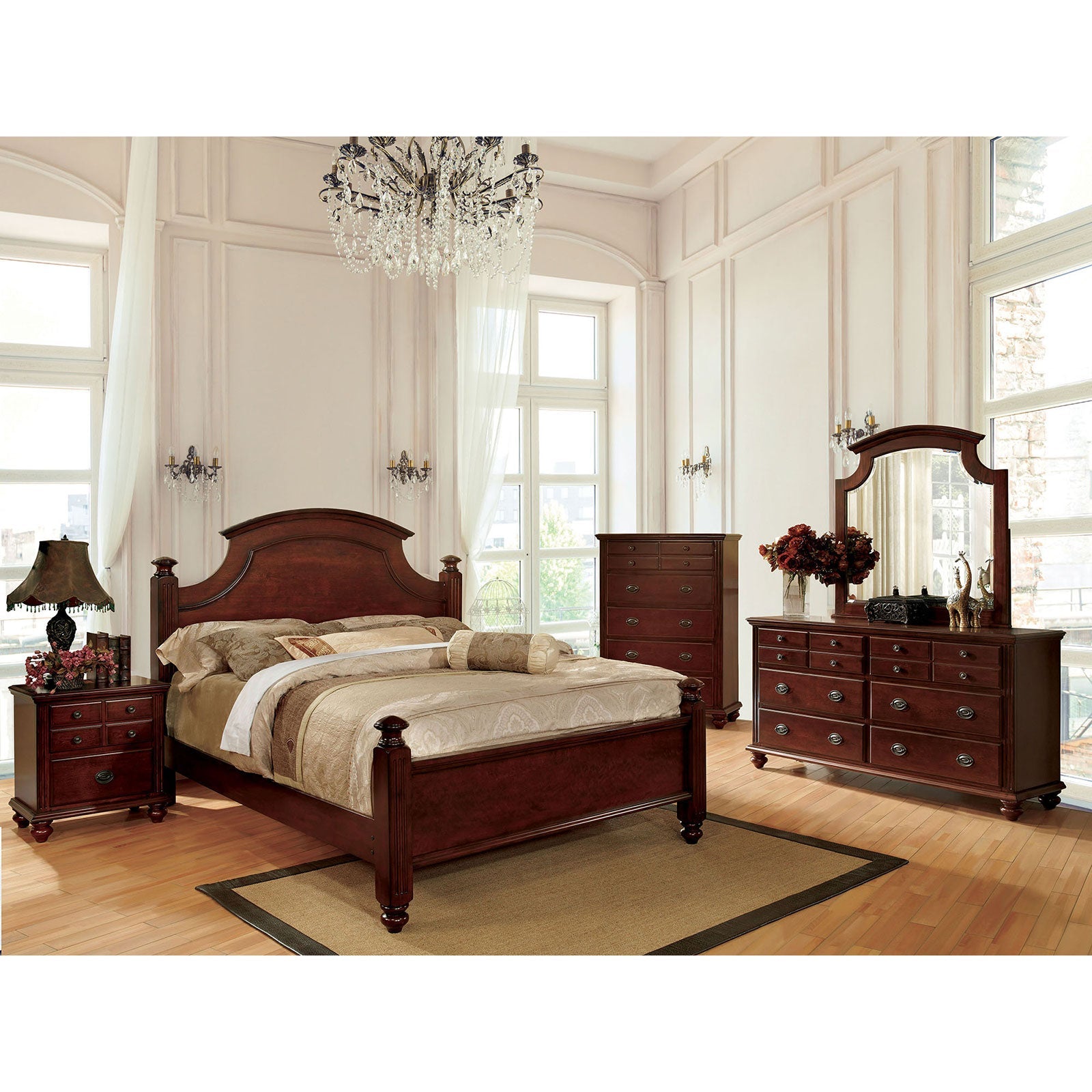 Gabrielle II Cherry E.King Bed - ATL FURNITURE