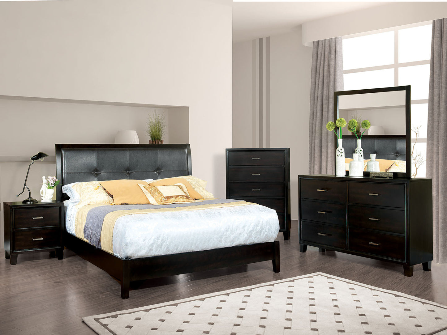 Enrico I Espresso 4 Pc. Queen Bedroom Set - ATL FURNITURE