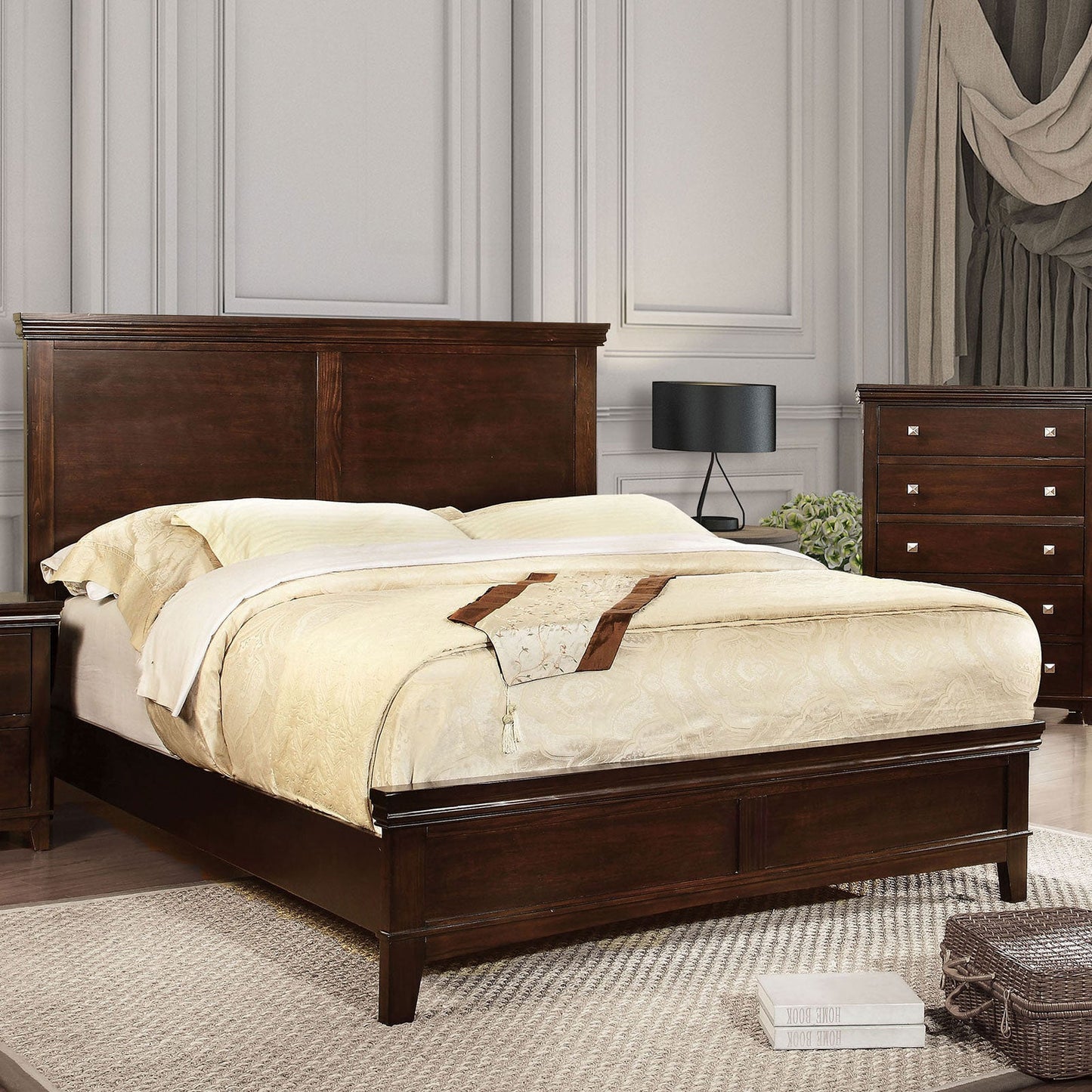 Spruce Brown Cherry E.King Bed - ATL FURNITURE