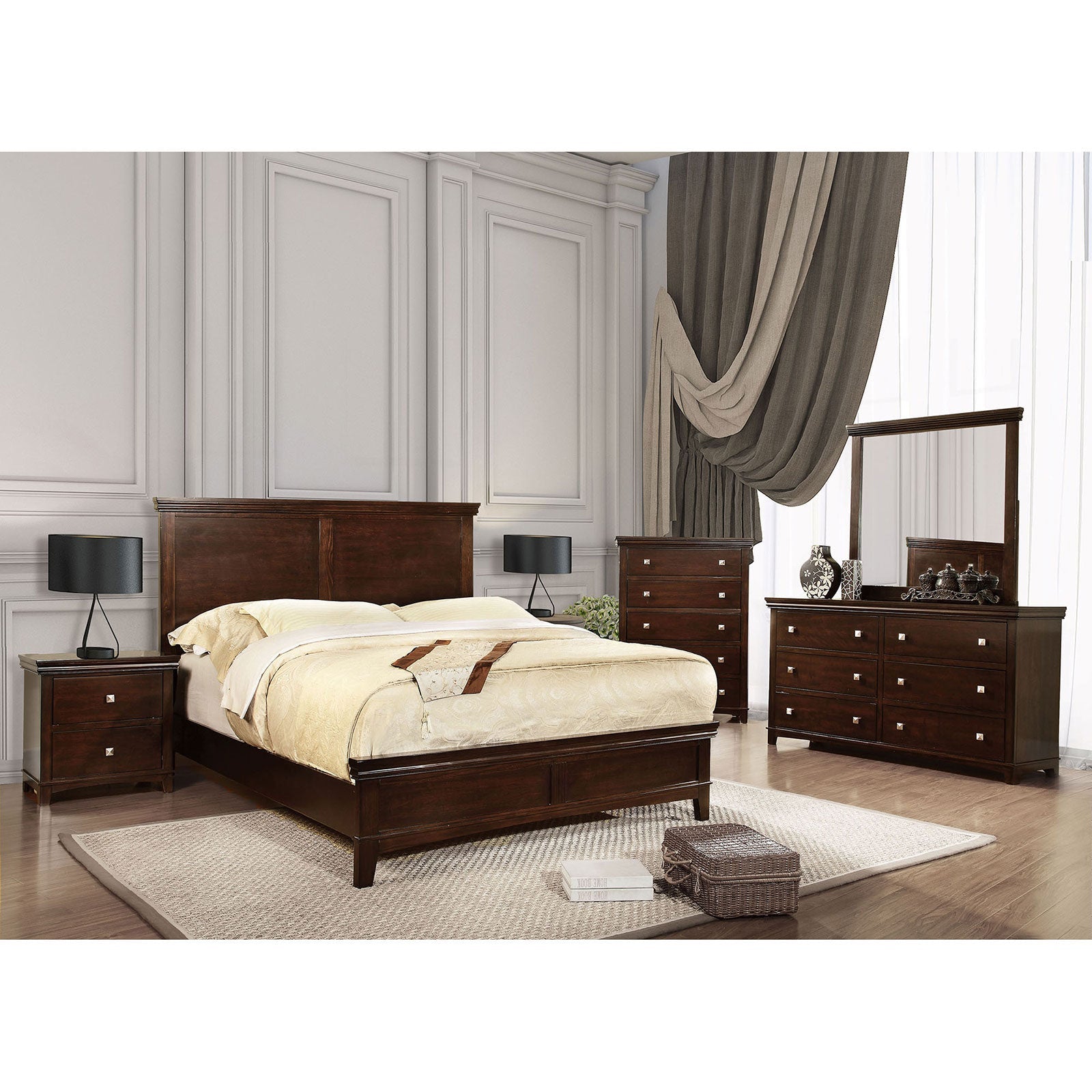 Spruce Brown Cherry 4 Pc. Queen Bedroom Set - ATL FURNITURE