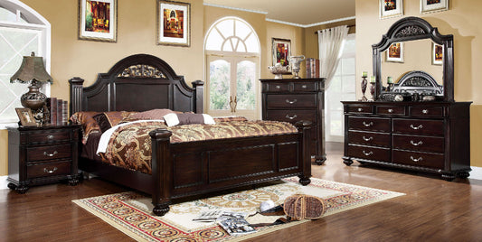 Syracuse Dark Walnut 5 Pc. Queen Bedroom Set w/ Chest - ATL FURNITURE