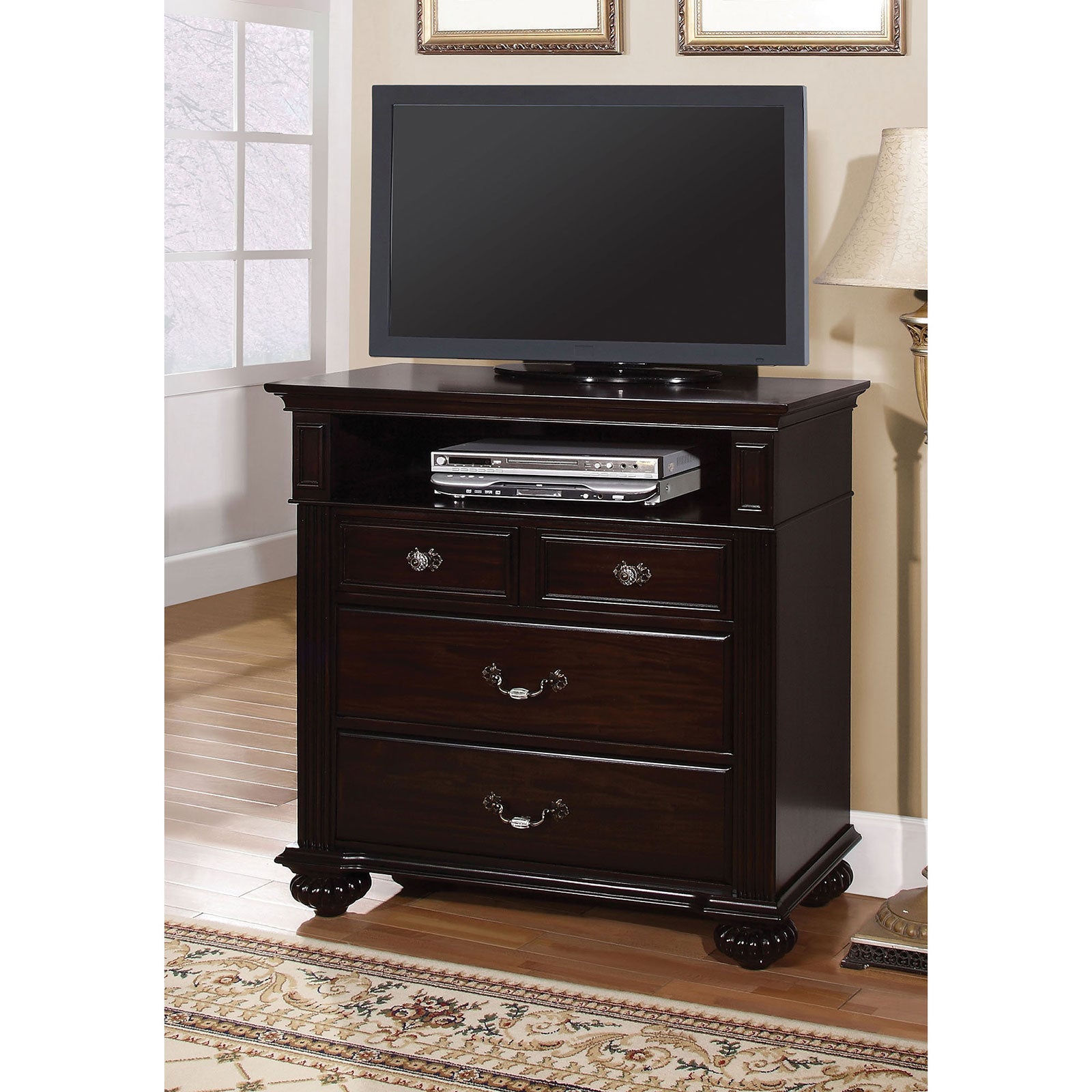 Syracuse Dark Walnut Media Chest - ATL FURNITURE