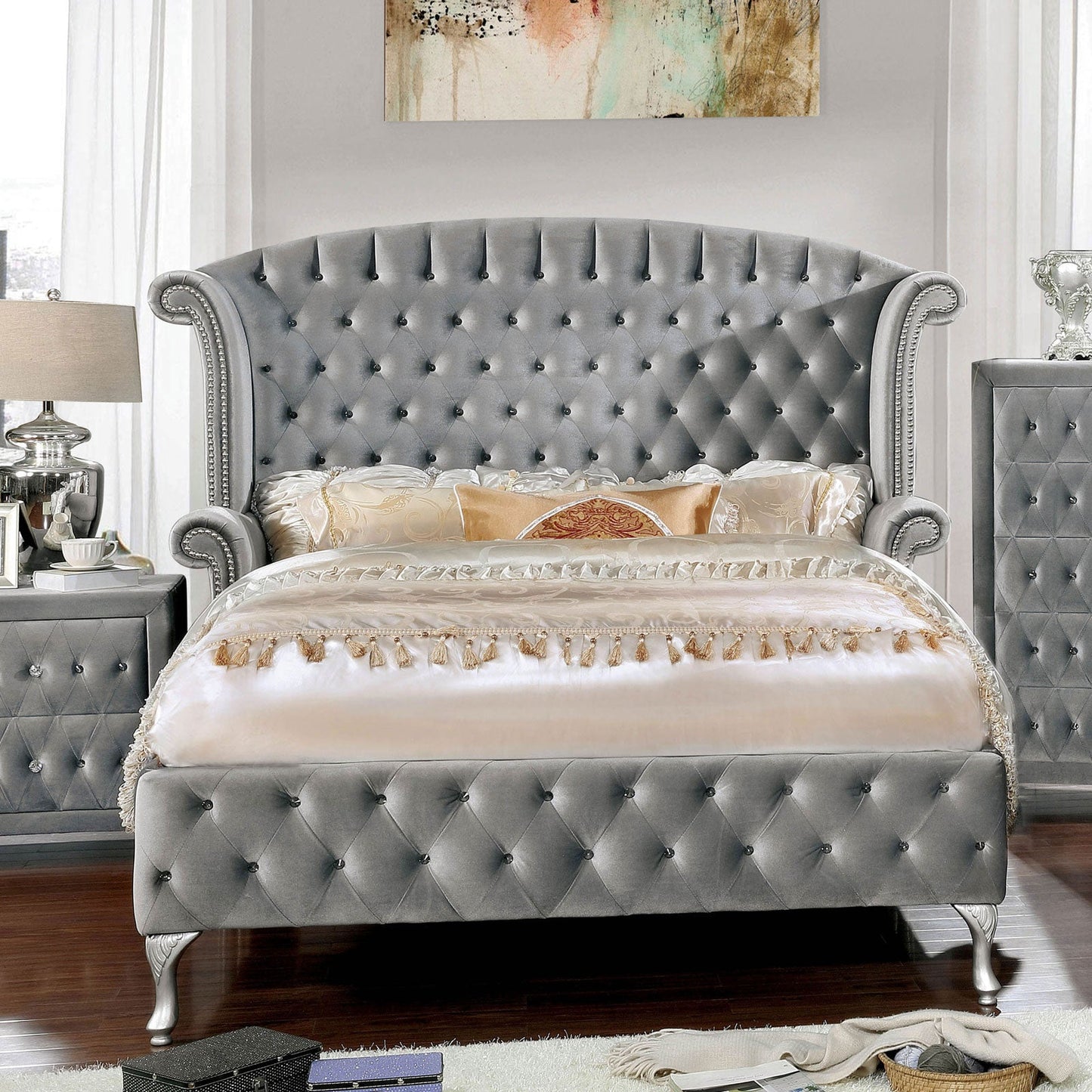 Alzir Gray Queen Bed - ATL FURNITURE