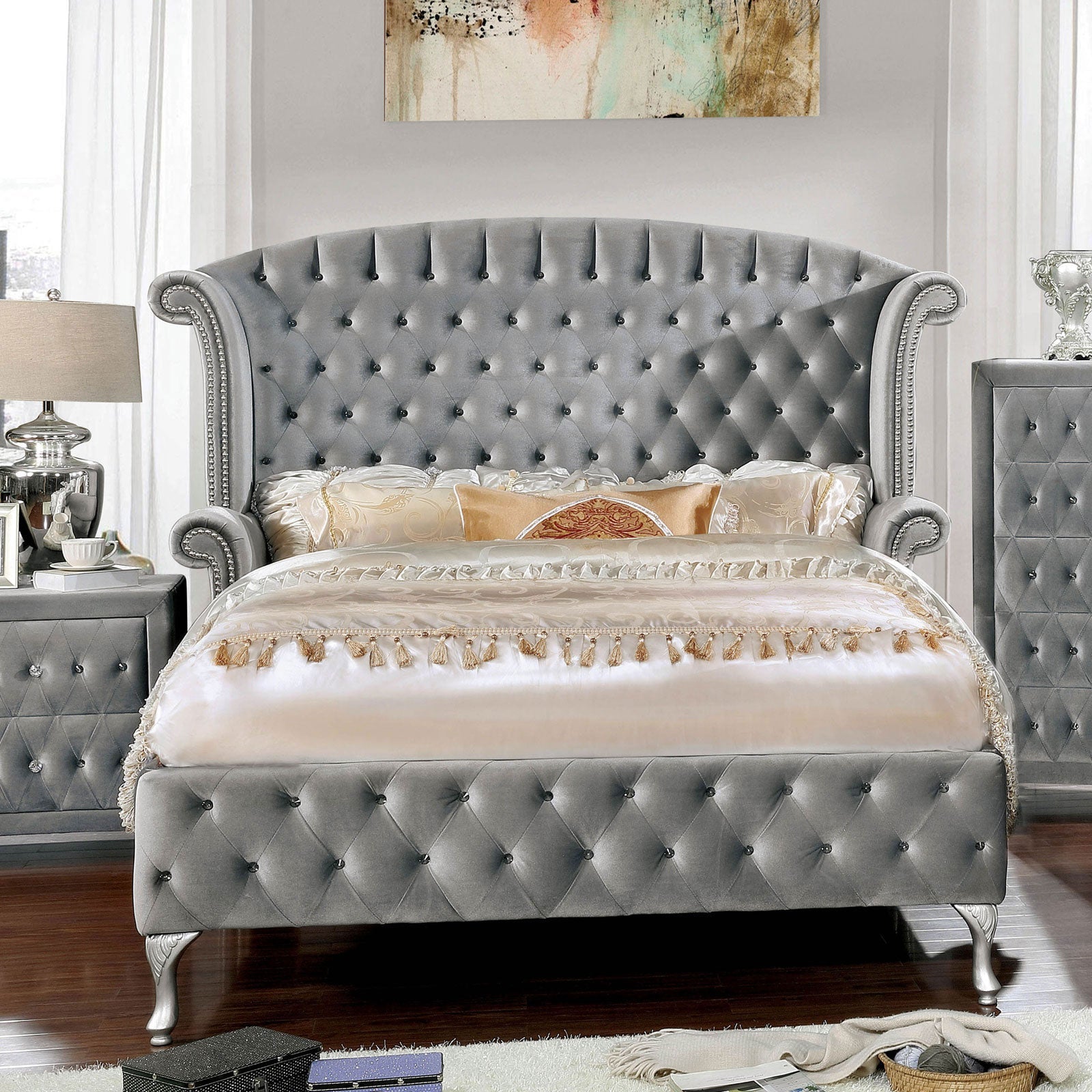 Alzir Gray Queen Bed - ATL FURNITURE