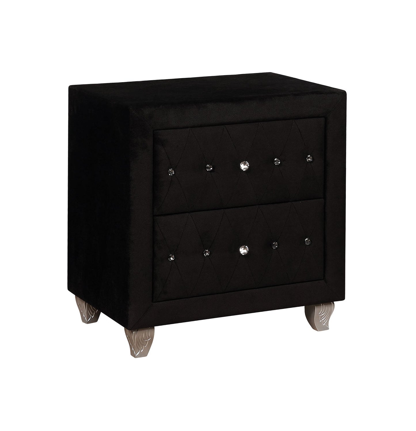 Alzire Black Night Stand - ATL FURNITURE