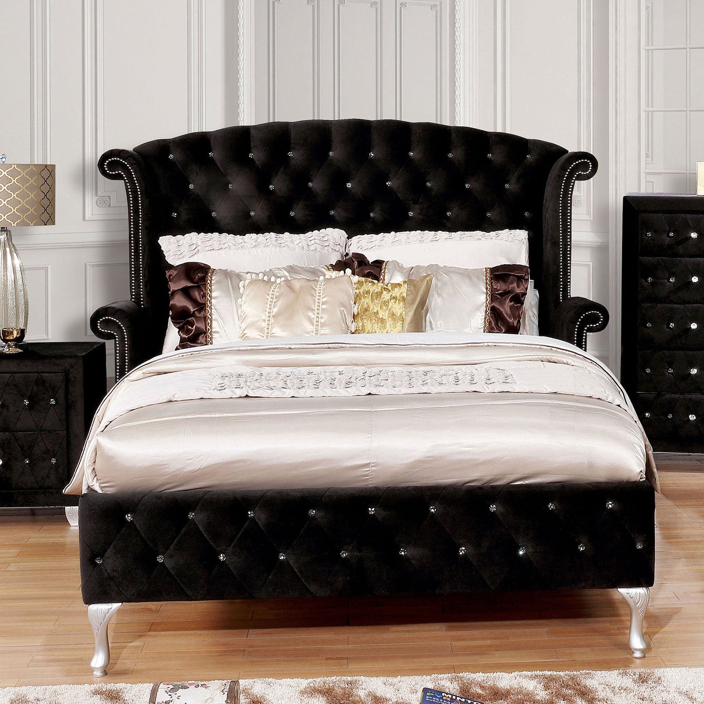 Alzire Black E.King Bed - ATL FURNITURE