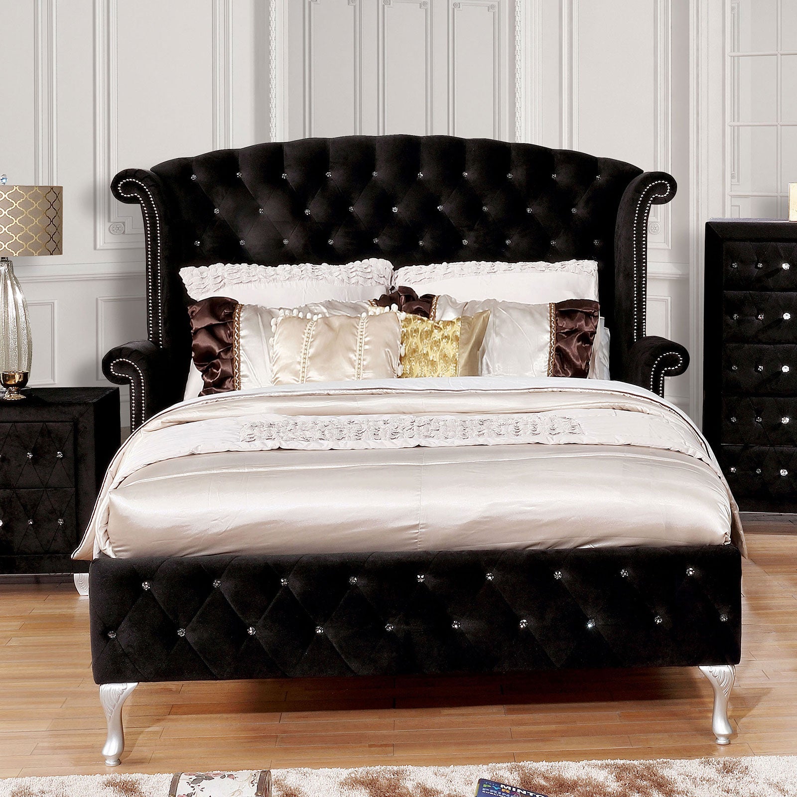 Alzire Black Queen Bed - ATL FURNITURE