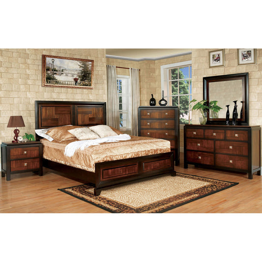 Patra Acacia/Walnut 5 Pc. Queen Bedroom Set w/ 2NS - ATL FURNITURE