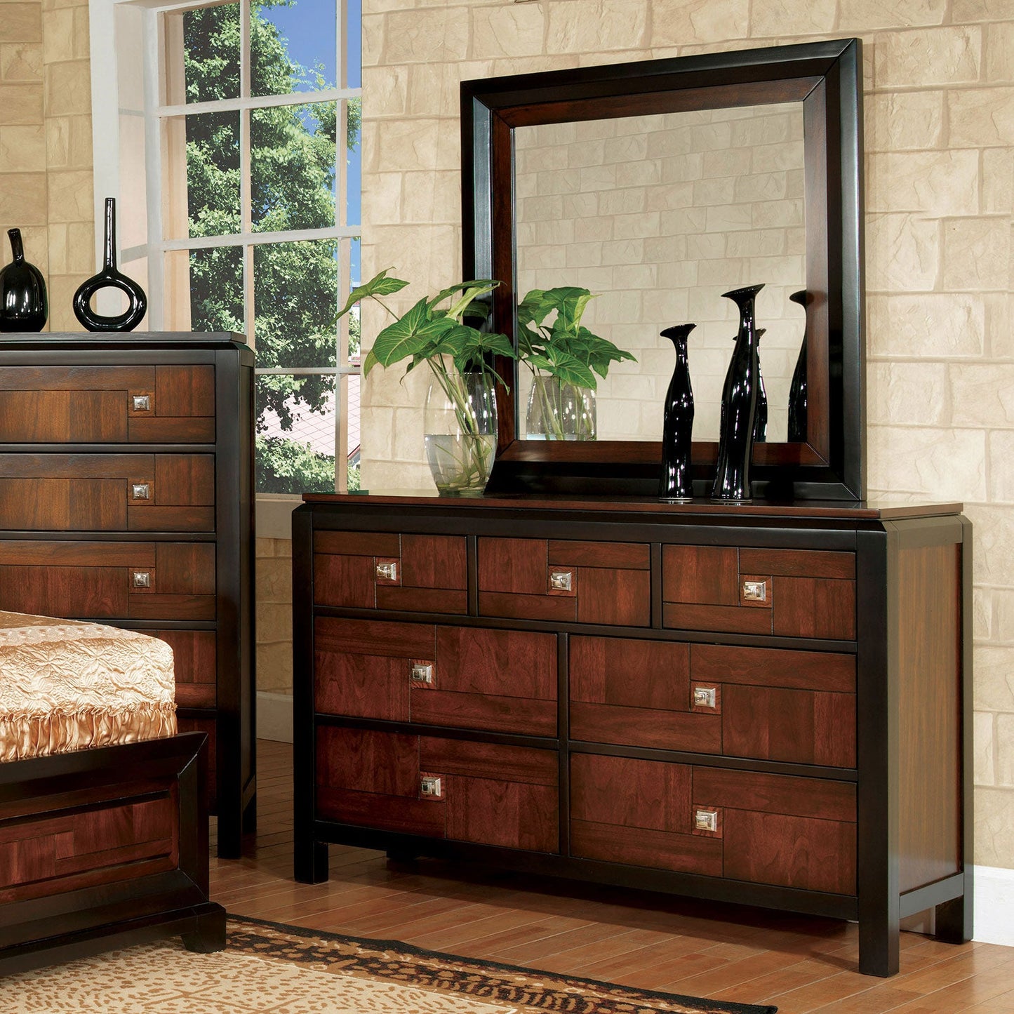 Patra Acacia/Walnut Dresser - ATL FURNITURE