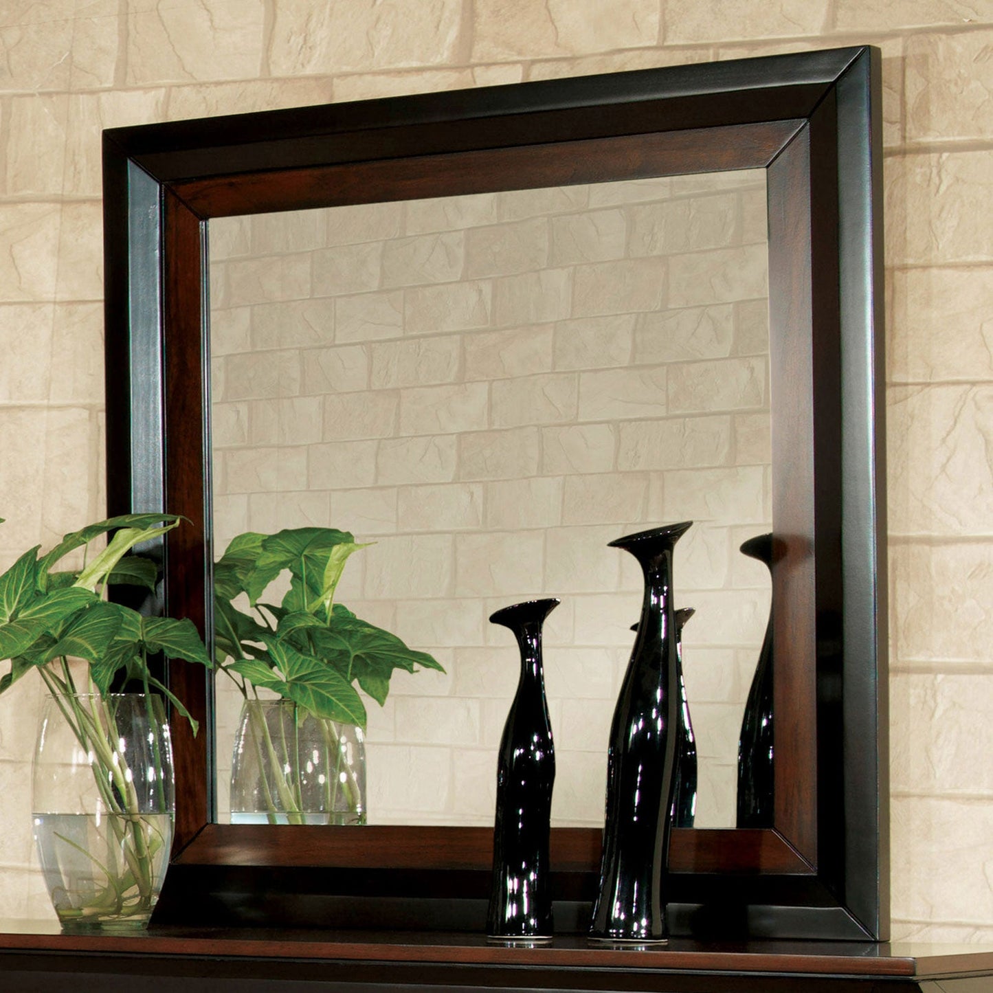 Patra Acacia/Walnut Mirror - ATL FURNITURE