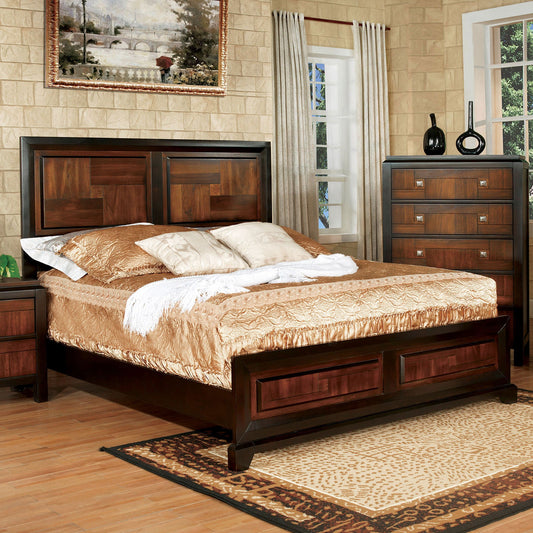 Patra Acacia/Walnut E.King Bed - ATL FURNITURE