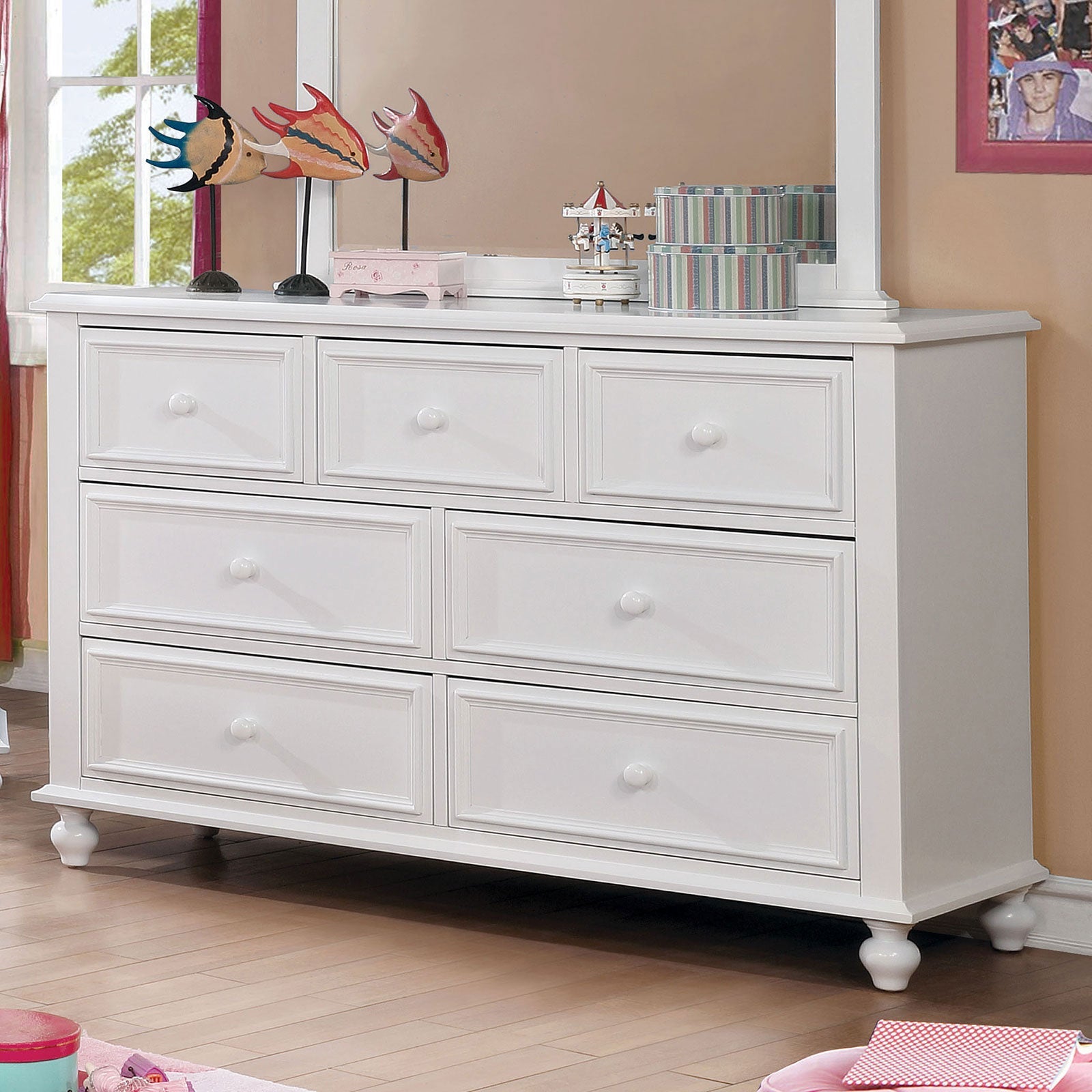 OLIVIA White Dresser - ATL FURNITURE