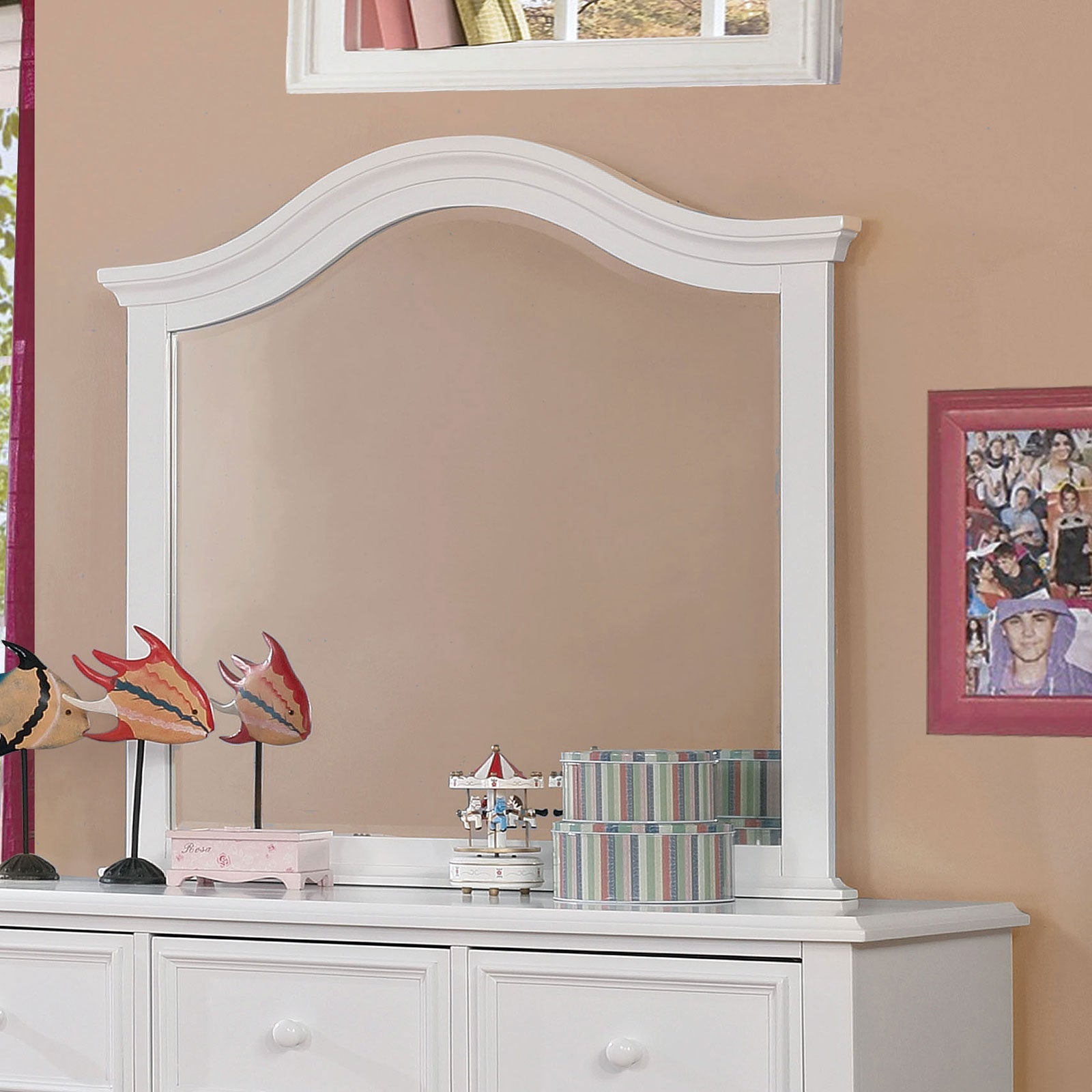 OLIVIA White Mirror - ATL FURNITURE