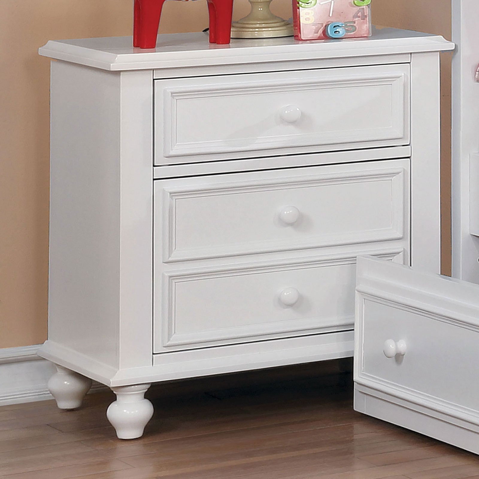 OLIVIA White Night Stand - ATL FURNITURE