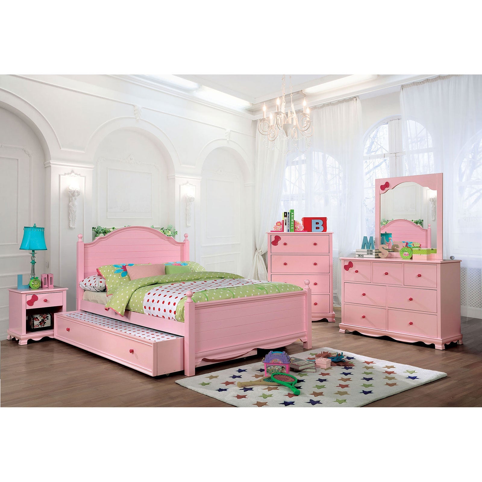 Dani Pink 4 Pc. Twin Bedroom Set - ATL FURNITURE