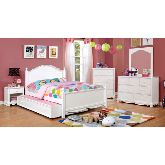 Dani White 4 Pc. Full Bedroom Set w/ Trundle - ATL FURNITURE