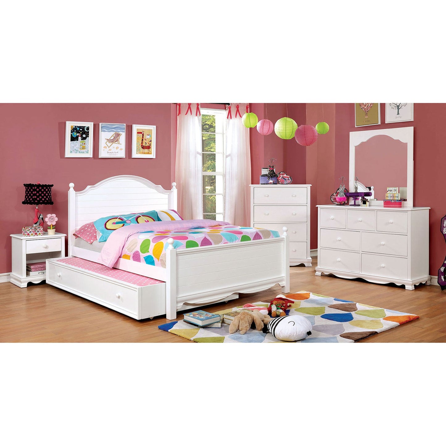 Dani White 4 Pc. Twin Bedroom Set w/ Trundle - ATL FURNITURE