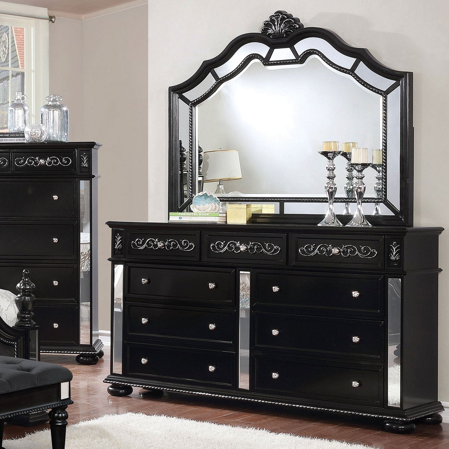 Azha Black Dresser - ATL FURNITURE