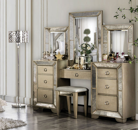 Maribel Champagne Vanity Set - ATL FURNITURE